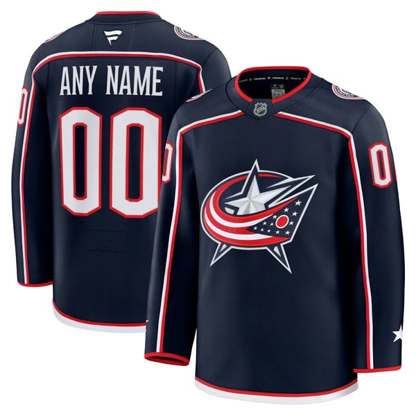 Hygo Shirts Columbus Blue Jackets Fanatics Home Premium Jersey Navy