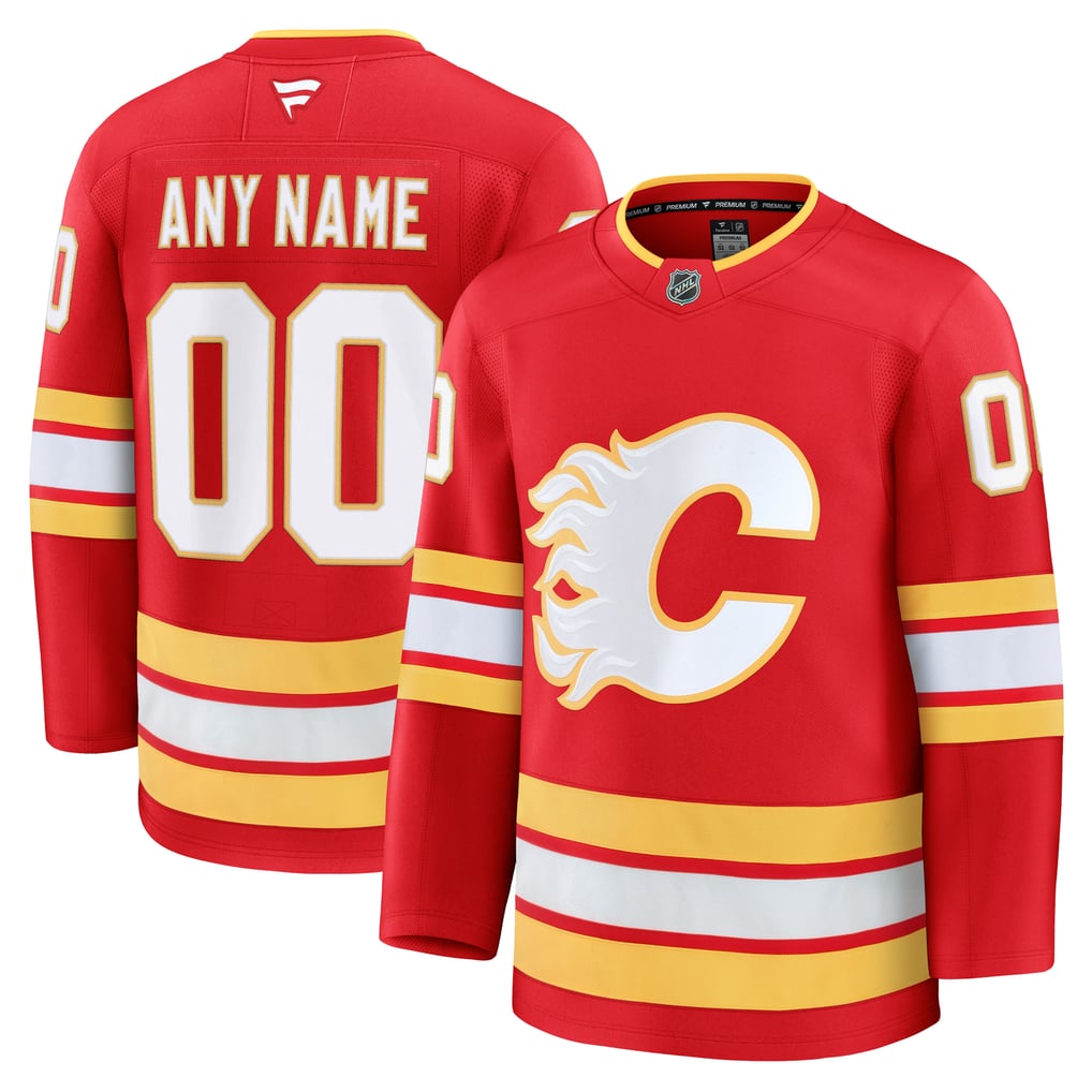 Hygo Shirts Fanatics Calgary Flames Home Premium Custom Jersey