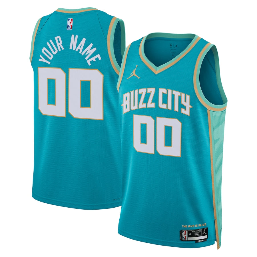 Charlotte Hornets Jordan Brand Unisex 2023/24 customized Swingman Shirt - Teal - City Edition