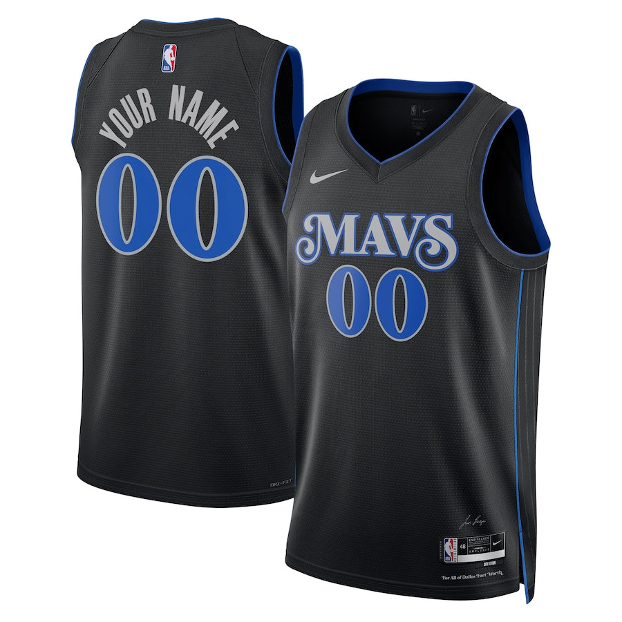 Dallas Mavericks  Unisex 2023/24 customized Swingman Shirt - Black - City Edition