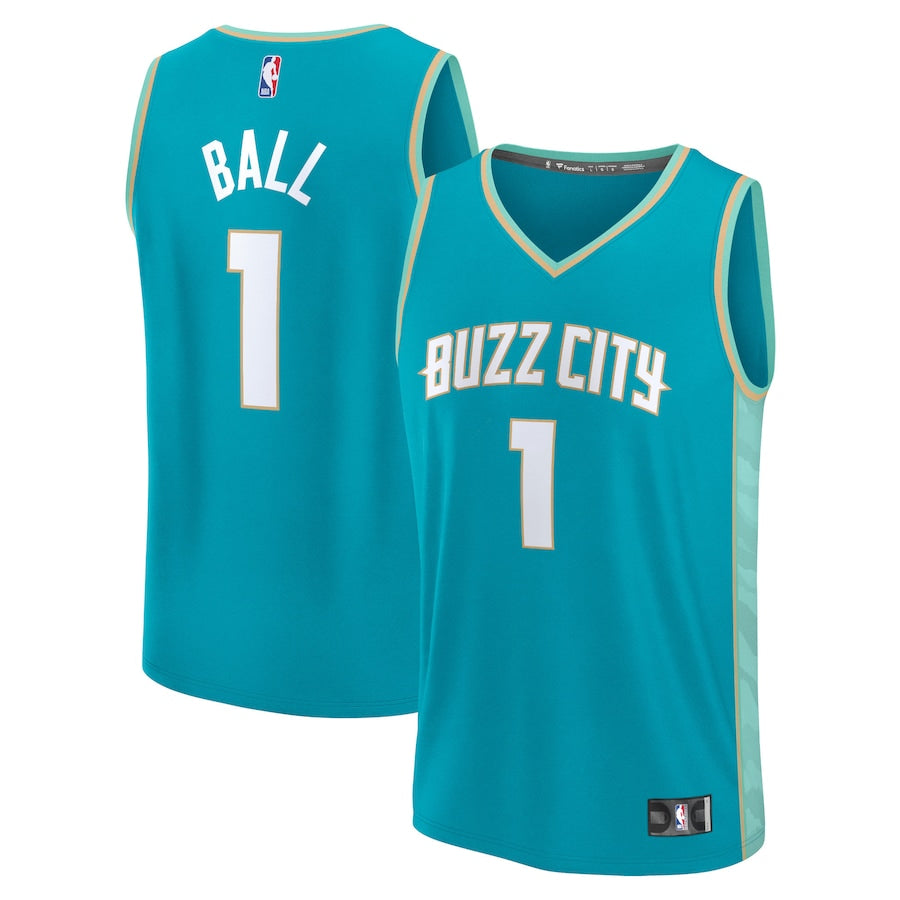 LaMelo Ball Charlotte Hornets Fanatics Branded unisex 2023/24 Fast Break Shirt - Teal - City Edition