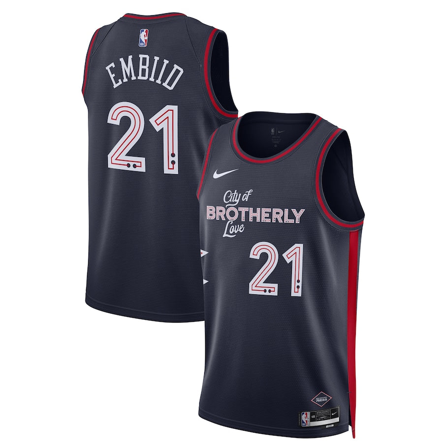 Joel Embiid Philadelphia 76ers  Unisex 2023/24 Swingman Shirt - Navy - City Edition