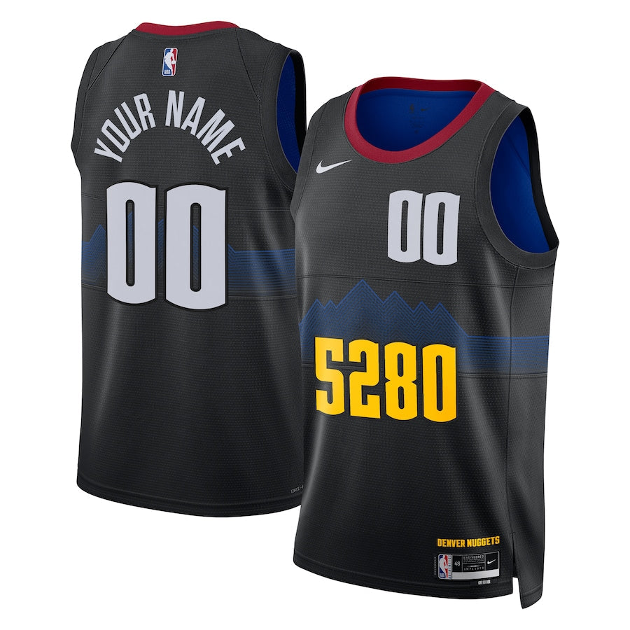 Denver Nuggets  Unisex 2023/24 customized Swingman Shirt - Black - City Edition