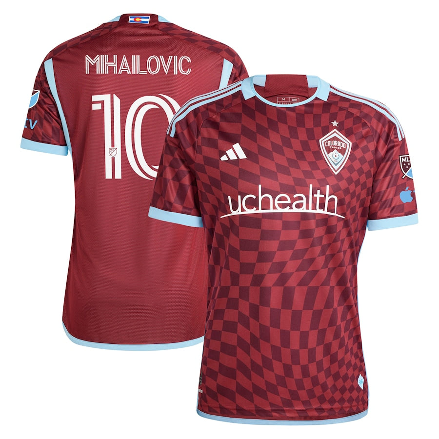 Djordje Mihailovic Colorado Rapids  2024 One Flag Kit Authentic Player Soccer Shirt - Burgundy