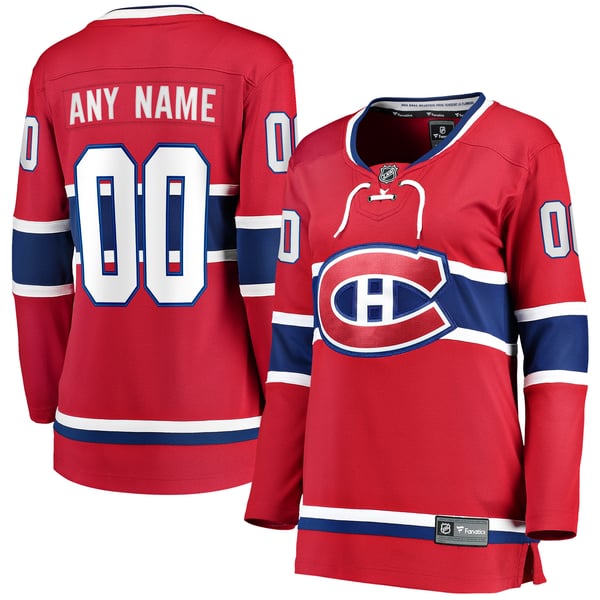 Hygo Shirts Fanatics Women's Montreal Canadiens Home Breakaway Custom Jersey - Red