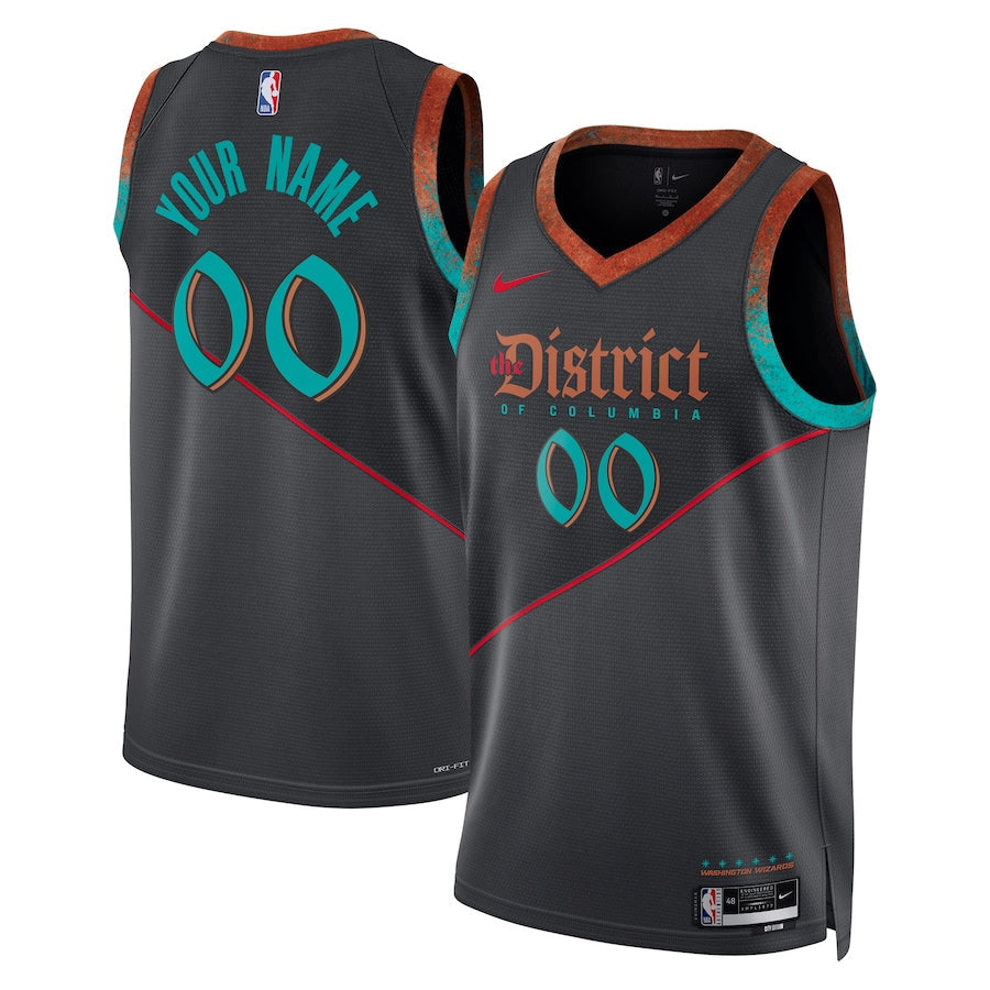 Washington Wizards  Unisex 2023/24 customized Swingman Shirt - Black - City Edition