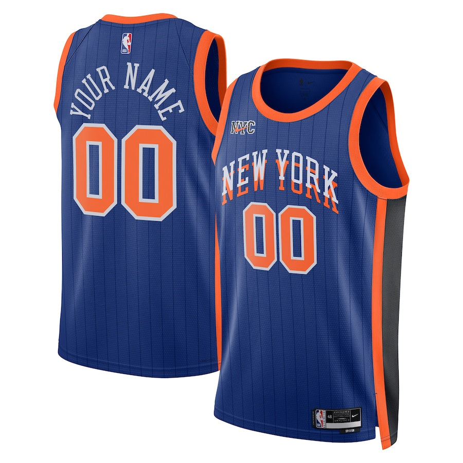 New York Knicks  Unisex 2023/24 customized Swingman Shirt - Blue - City Edition