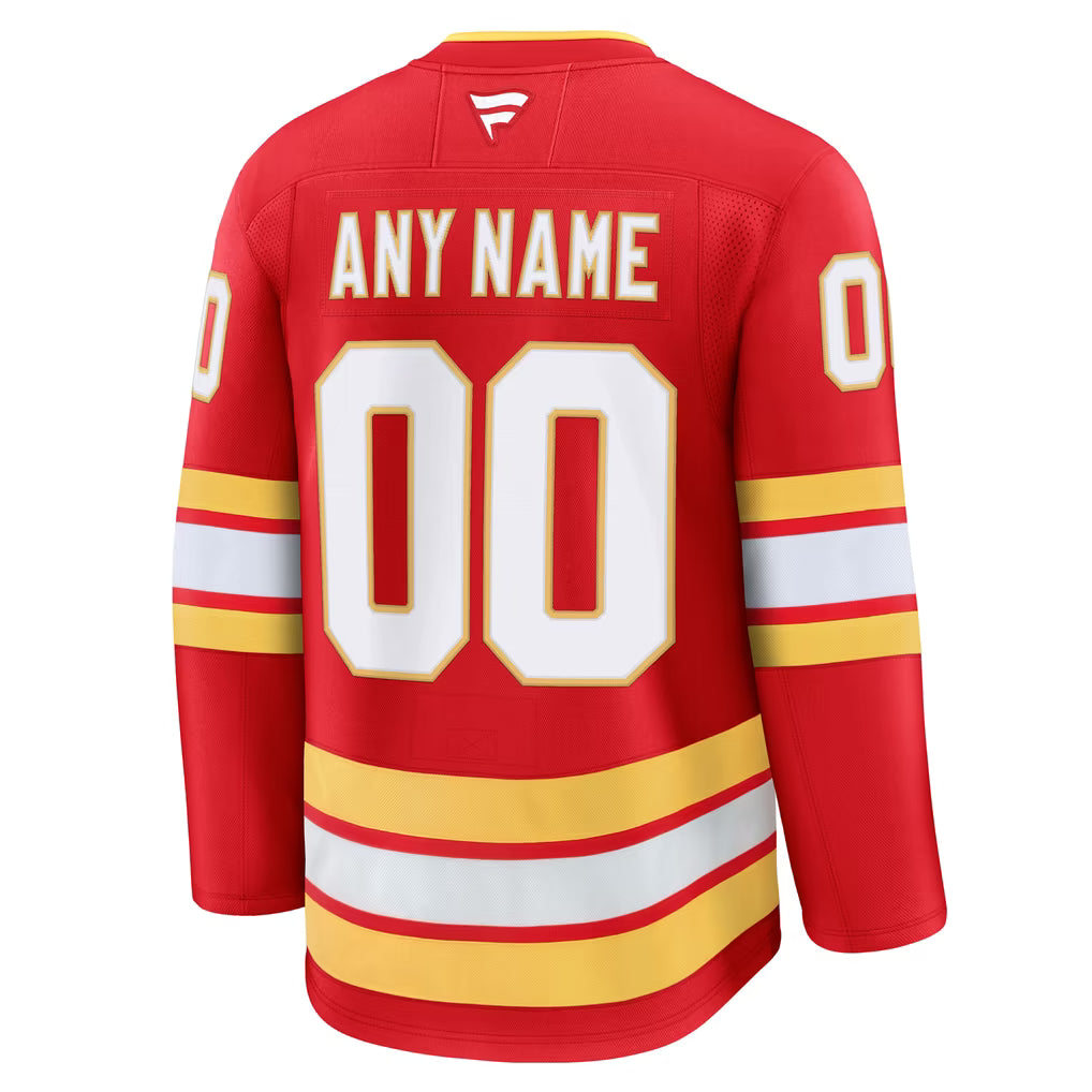 Hygo Shirts Fanatics Calgary Flames Home Premium Custom Jersey