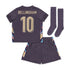 England Away Stadium Mini Kit 2024 - Little Kids with Bellingham 10 printing Soccer Shirt - Purple