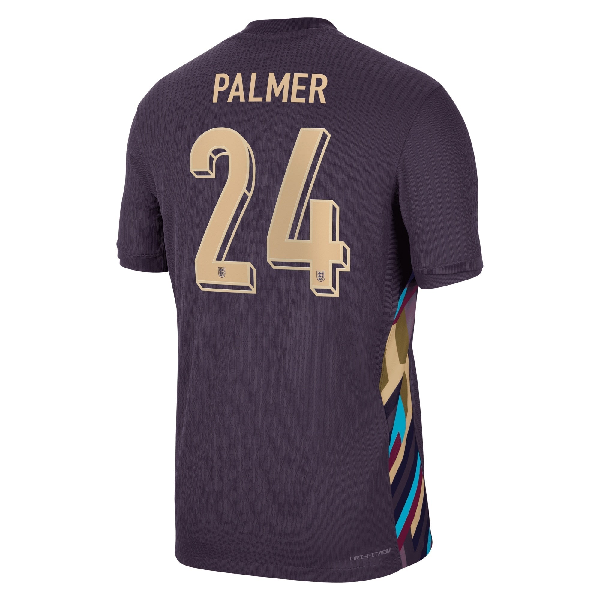 England Dri Fit Adv Away Match Shirt 2024 with Palmer 24 printing Soccer Shirt - Purple