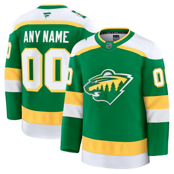 Hygo Shirts Fanatics Minnesota Wild Alternate Premium Custom Jersey - Green