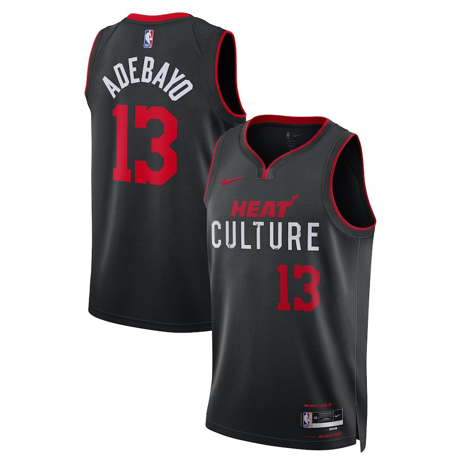 Bam Adebayo Miami Heat  Unisex 2023/24 Swingman Shirt - Black - City Edition