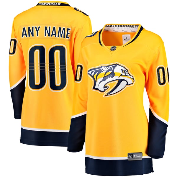 Hygo Shirts Fanatics Women's Nashville Predators Home Breakaway Custom Jersey