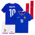 France Home Stadium Kit - 2024 - Little Kids with Mbappe 10 printing Soccer Shirt - Blue