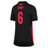 Nike Gavi Barcelona Away Jersey 2025 in black with red number 6 and name on back