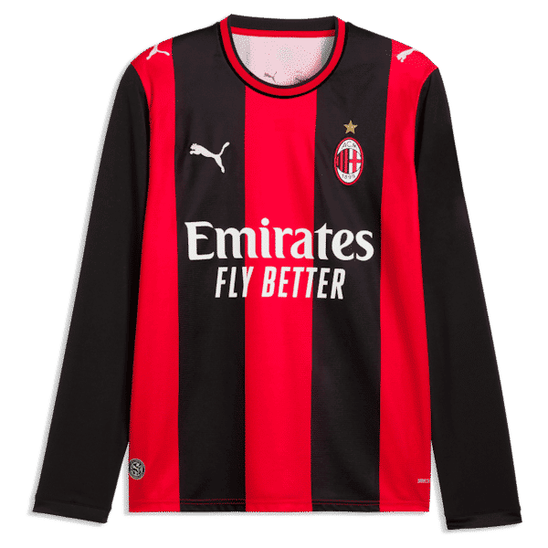 Puma Rafael Leão AC Milan 2026/27 Home Replica Long Sleeve Jersey Black/Red