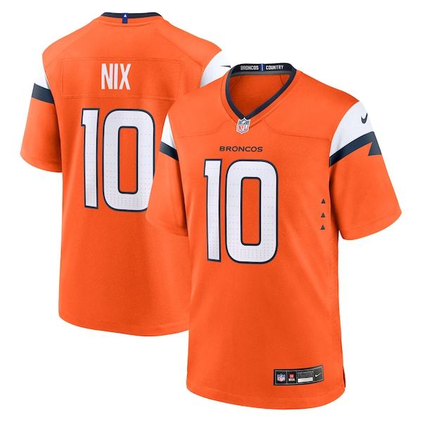 Nike Bo Nix Denver Broncos Game Jersey Orange