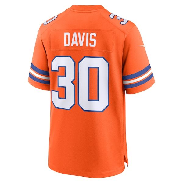 Nike Terrell Davis Denver Broncos Mile High Collection 1977 Throwback Retired Player Game Jersey Orange