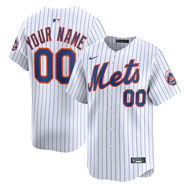 Nike New York Mets Home Limited Custom Jersey White