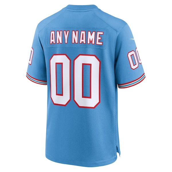 Nike Tennessee Titans Oilers Throwback Custom Game Jersey Light Blue