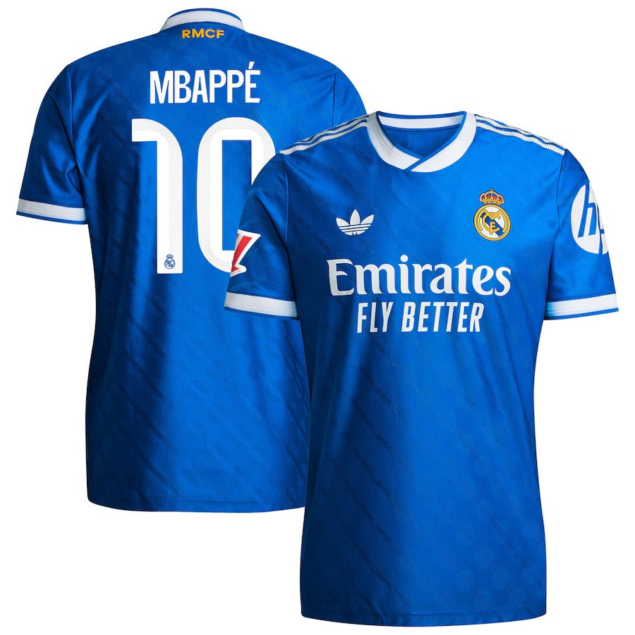 Kylian Mbappé Real Madrid 2025/26 Third Authentic Player Soccer Shirt - Blue
