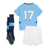 Manchester City Home Minikit 2024-25 with De Bruyne 17 printing Soccer Shirt - Blue