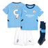 Manchester City Home Minikit 2024-25 with Haaland 9 printing Soccer Shirt - Blue
