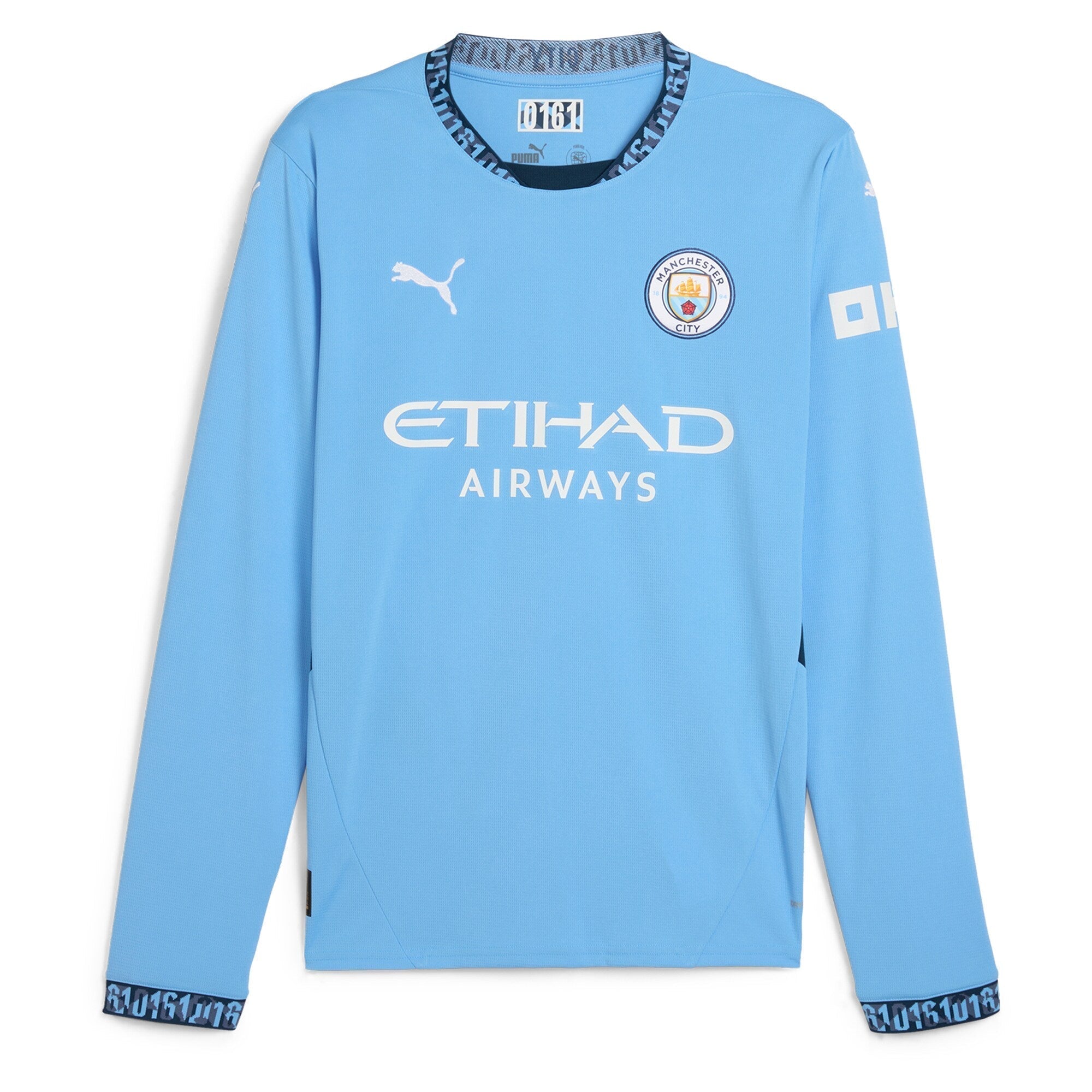 Manchester City Home Shirt 2024-25 - Long Sleeve Custom Soccer Shirt - Blue