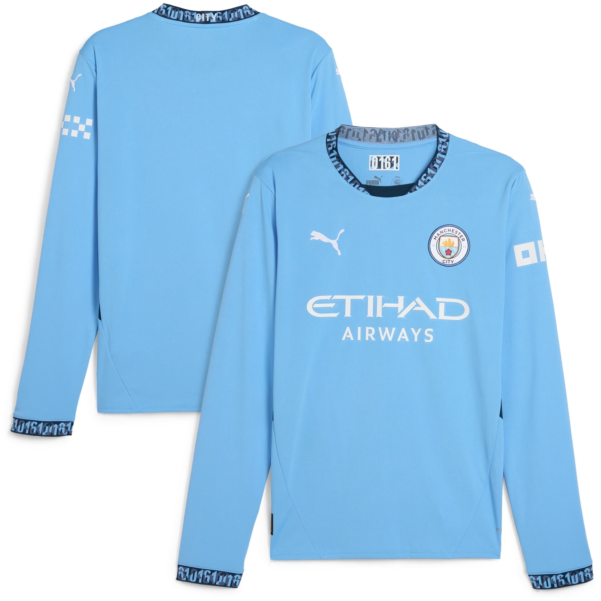 Manchester City Home Shirt 2024-25 - Long Sleeve Custom Soccer Shirt - Blue