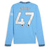 Manchester City Home Shirt 2024-25 - Long Sleeve with Foden 47 printing Soccer Shirt - Blue