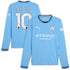 Manchester City Home Shirt 2024-25 - Long Sleeve with Grealish 10 printing Soccer Shirt - Blue