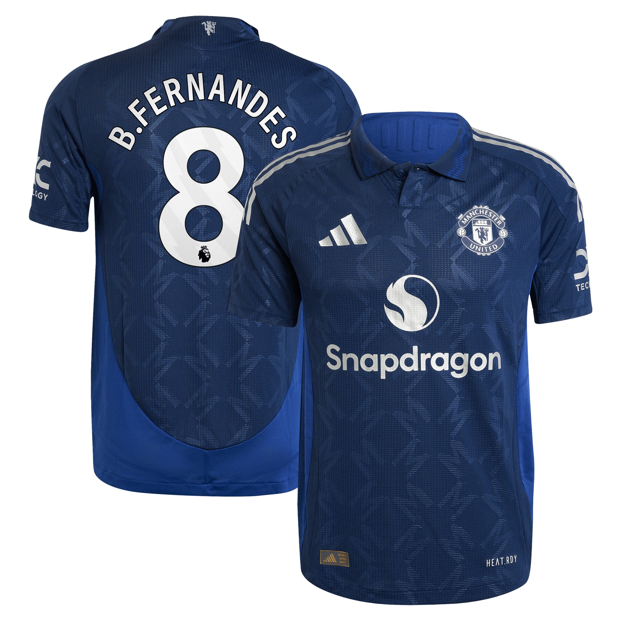 Manchester United EPL Away Shirt 2024-25 with B.Fernandes 8 printing Soccer Shirt - Blue
