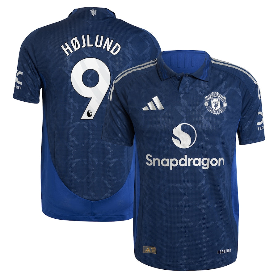 Manchester United EPL Away Shirt 2024-25 with Højlund 9 printing Soccer Shirt - Blue