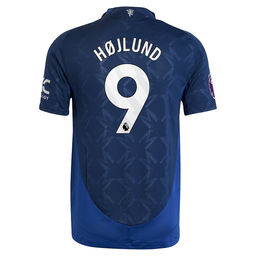 Manchester United EPL Away Shirt 2024-25 with Højlund 9 printing Soccer Shirt - Blue