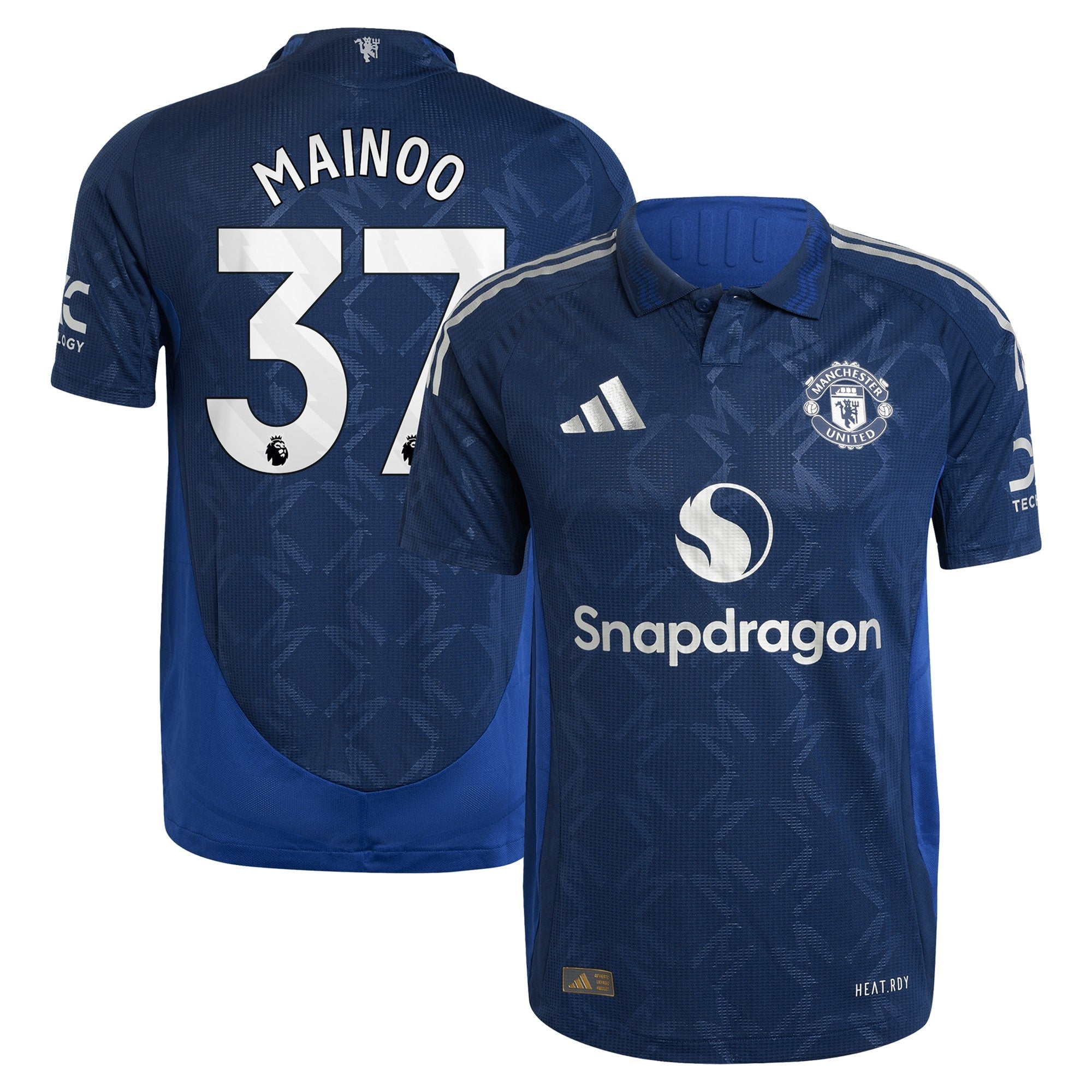 Manchester United EPL Away Shirt 2024-25 with Mainoo 37 printing Soccer Shirt - Blue