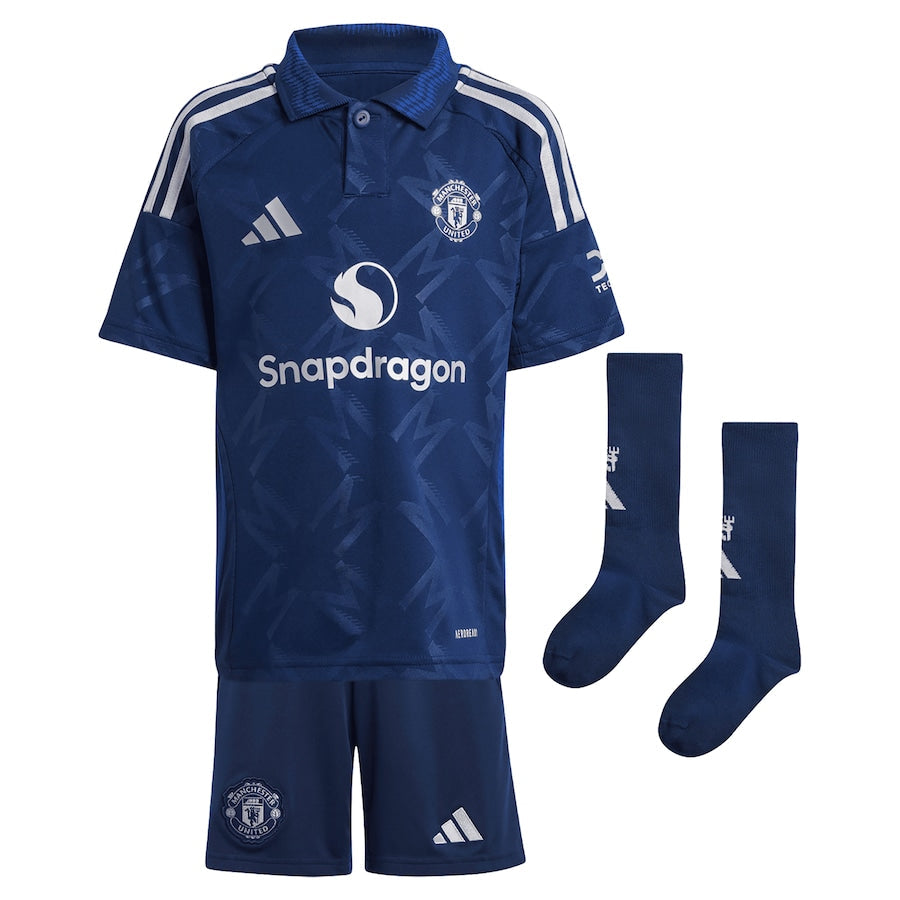 Manchester United EPL Away Mini Kit 2024-25 with Højlund 9 printing Soccer Shirt - Blue