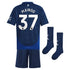 Manchester United EPL Away Mini Kit 2024-25 with Mainoo 37 printing Soccer Shirt - Blue