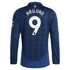 Manchester United EPL Away Shirt 2024-25 - Long sleeve with Højlund 9 printing Soccer Shirt - Blue