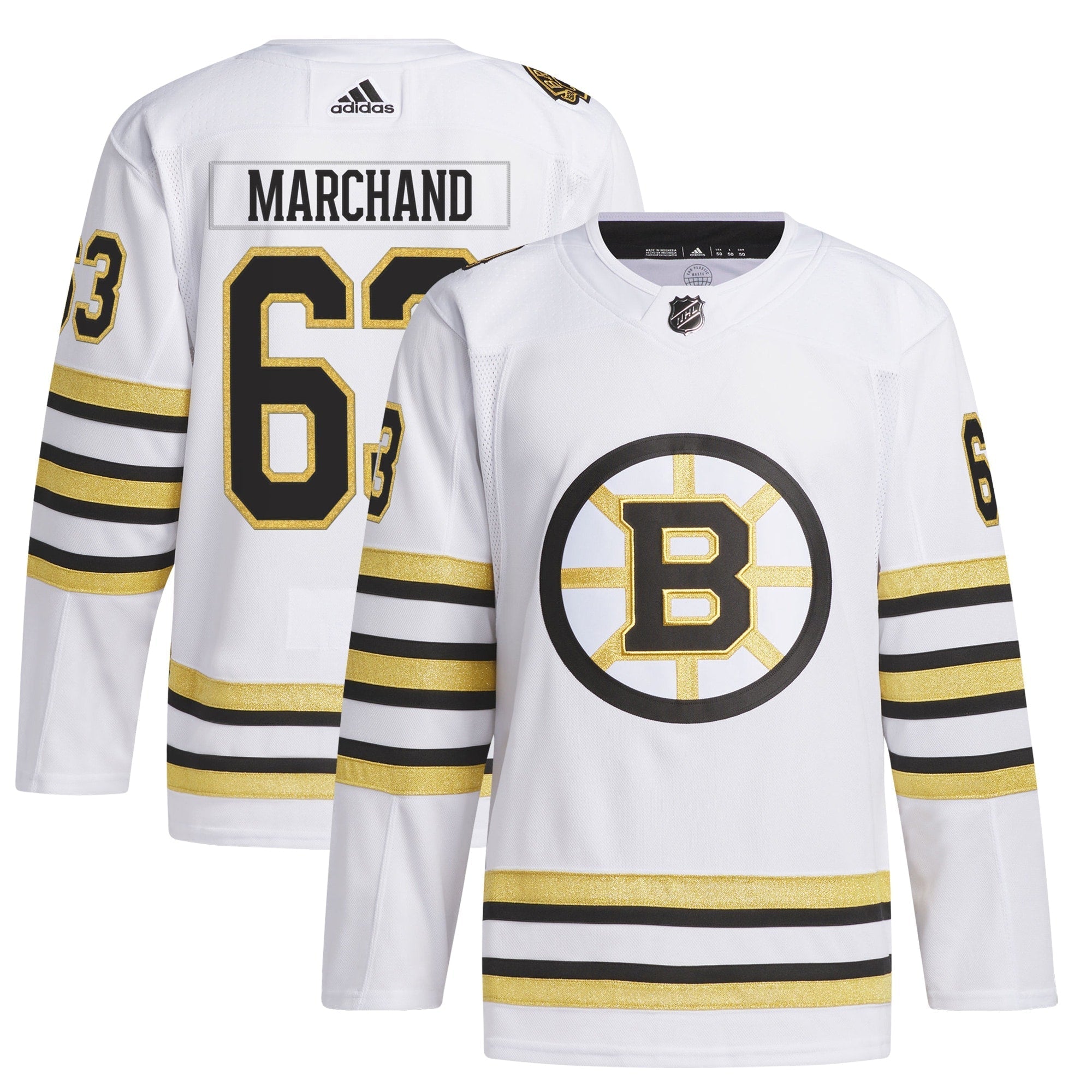 Brad Marchand Boston Bruins  Primegreen 100th Anniversary Player Shirt - White