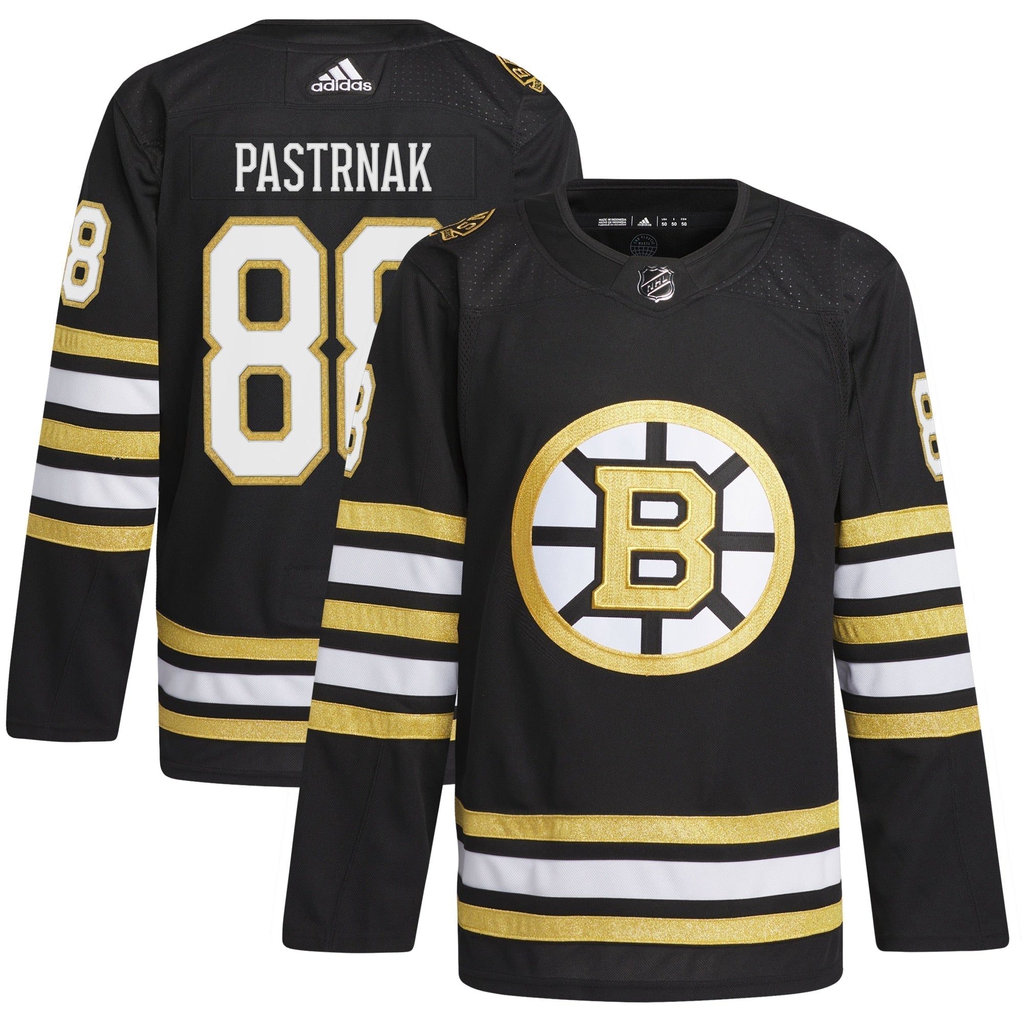 David Pastrnak Boston Bruins  Primegreen 100th Anniversary  Player Shirt - Black