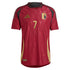 Kevin De Bruyne Belgium National Team  2024 Home Player Soccer Shirt - Burgundy