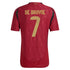 Kevin De Bruyne Belgium National Team  2024 Home Player Soccer Shirt - Burgundy