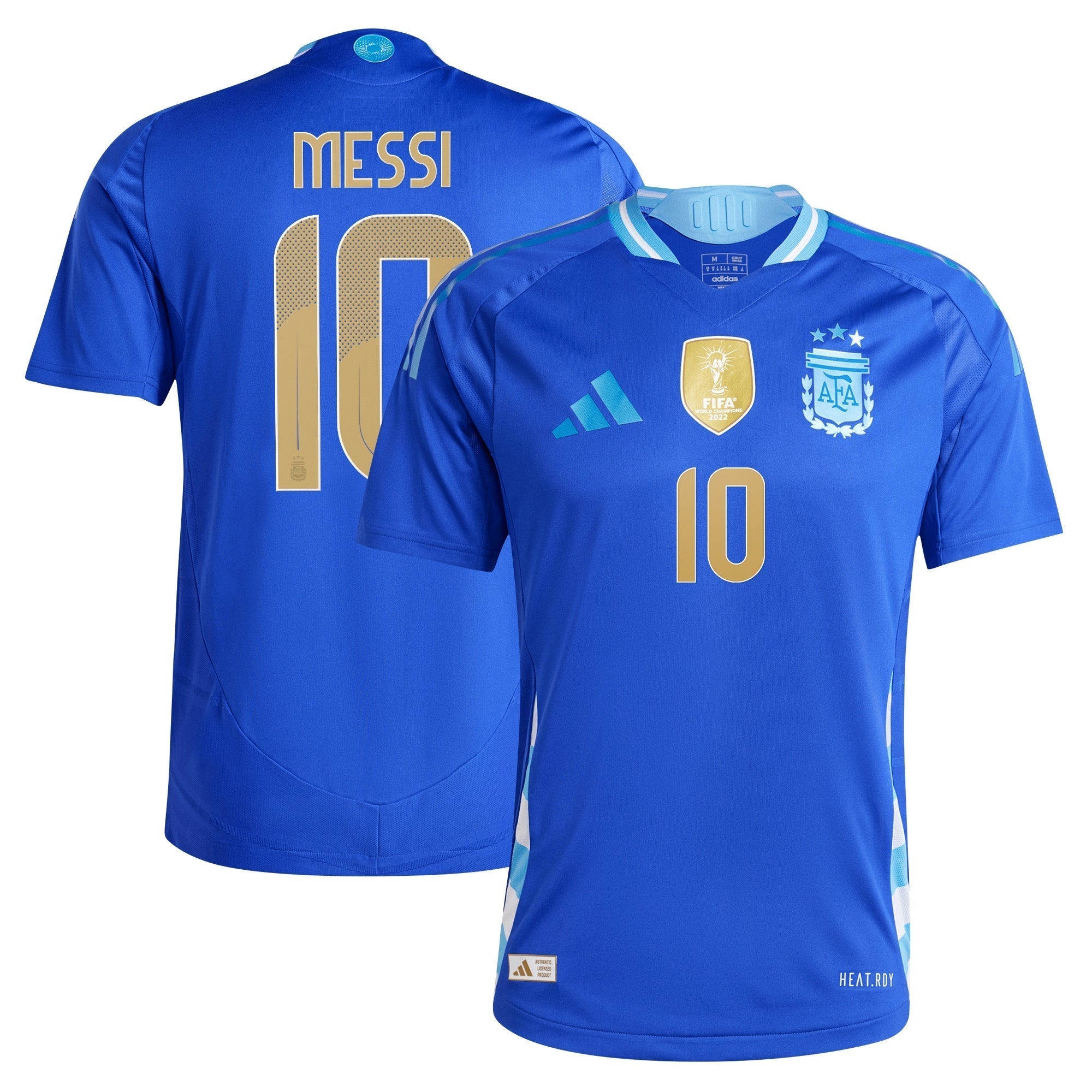 Lionel Messi Argentina National Team 2024 Away Player Soccer Shirt - Blue