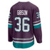 John Gibson Anaheim Ducks Fanatics Branded 30th Anniversary Premier Breakaway Shirt - Purple