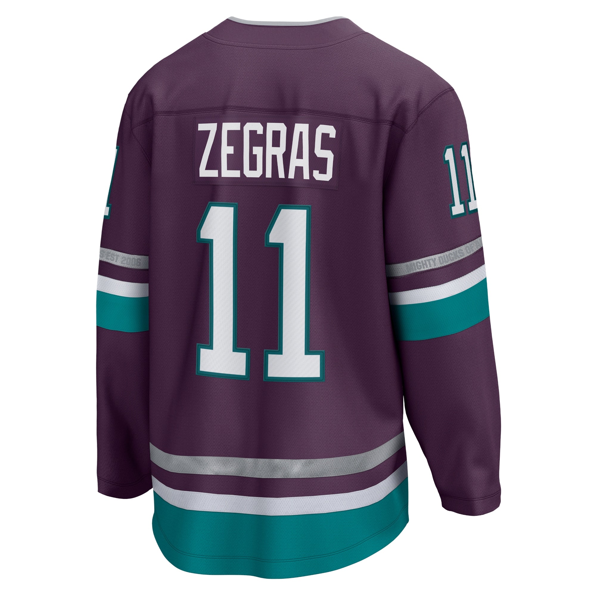 Trevor Zegras Anaheim Ducks Fanatics Branded 30th Anniversary Premier Breakaway Shirt - Purple