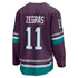 Trevor Zegras Anaheim Ducks Fanatics Branded 30th Anniversary Premier Breakaway Shirt - Purple