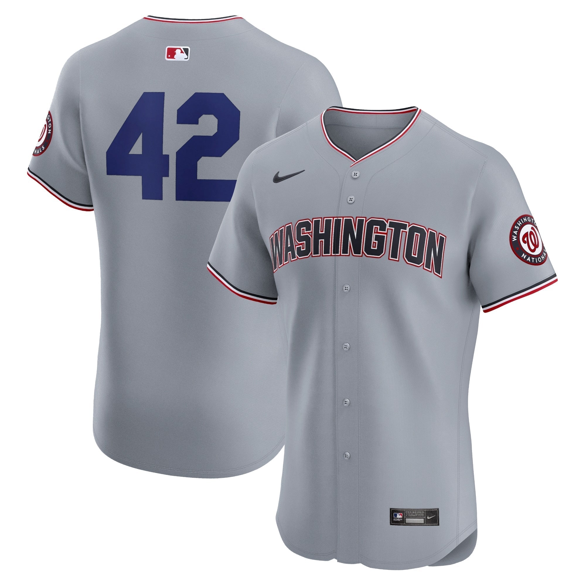 Washington Nationals  Road 2024 Jackie Robinson Day Elite Shirt - Gray