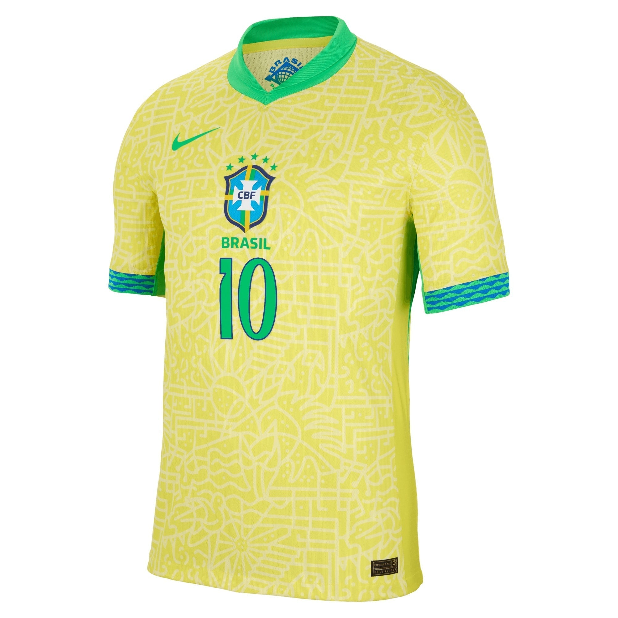 Neymar Jr. Brazil National Team 2024 Home Match Player Soccer Shirt – Yellow