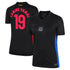 Nike Barcelona Away Jersey 2025 in black with Lamine Yamal 19 printed in red on the back