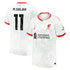 Nike Mohamed Salah Liverpool 2025 jersey in white with red accents, number 11 and Liverpool crest